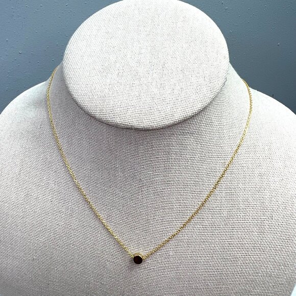 Vivi Sun Gold Tone Dainty Necklace Round Bezel 18" NWT - Picture 3 of 5